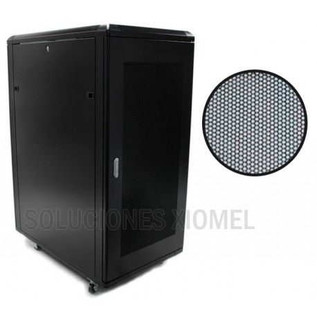 Gabinete de Piso 42RU 2.10 mts altura 0.80 x 0.80 mts de fondo 4 ruedas, Puerta frontal de vidrio y microperforada. (fabricacion 4 a 5 dias Habiles)